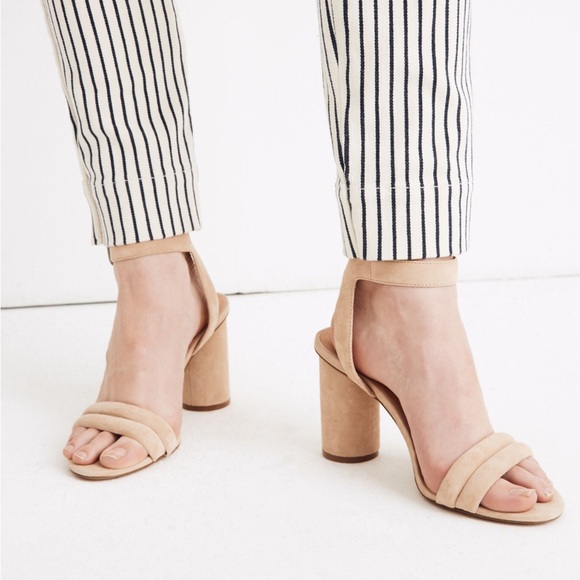 Madewell Rosalie Suede High Heel Sandal Sand Dune Size 7 - Picture 5 of 11